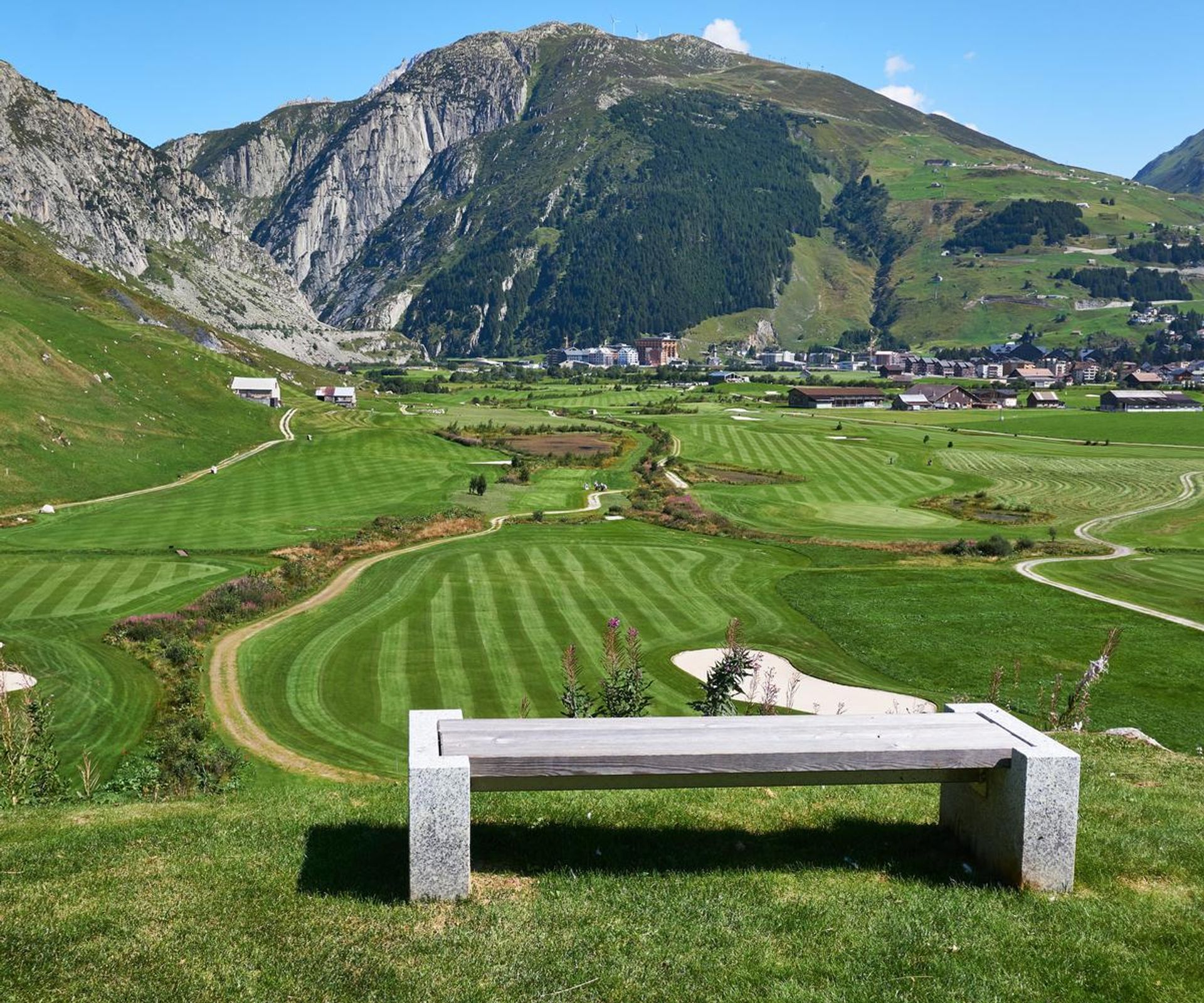 Beautiful view across Andermatt Swiss Alps Golf Course (photo credits, member Flopic7)